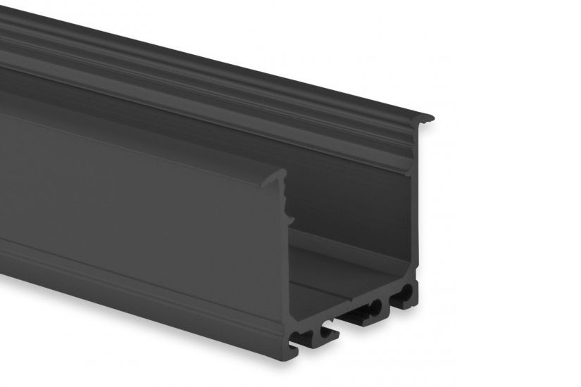 LED mounting profile PN7 24mm, 2m, black LED mounting profile PN7 24mm, 2m, black
