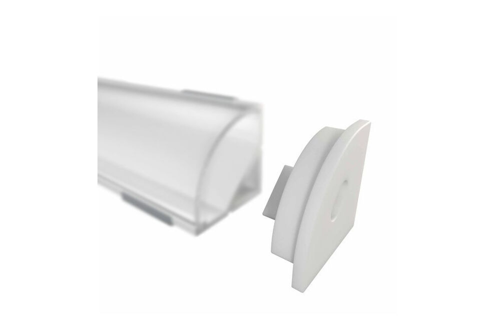 End cap for W12 corner profile, white, with cable aperture
