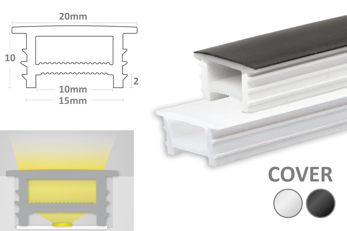 5m Silikon Einbaucover 15x10mm