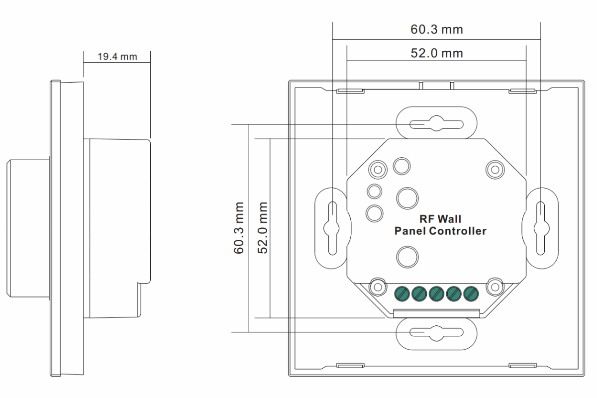 Remote control with rotary knob | wall mounting