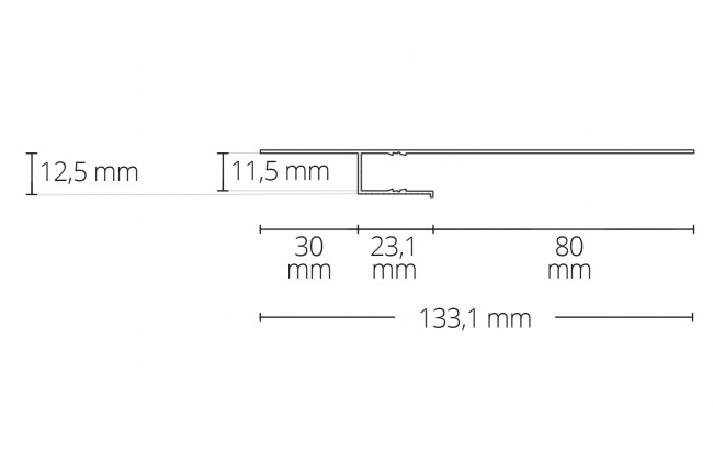 2m LED-Anbau-Profil TBP2.1, weiß