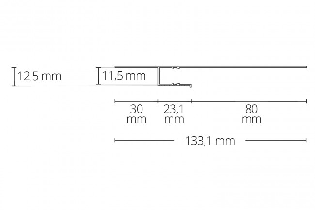 2m LED add-on profile TBP2.1, white