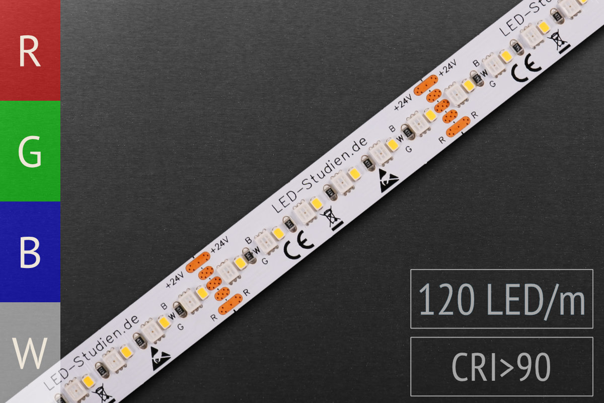 RGB+neutral white (4000K) for accent lighting: High density 120 + 120 LEDs/m Color temperature: 4000K neutral RGB+neutral white (4000K) for accent lighting: High density 120 + 120 LEDs/m Color temperature: 4000K neutral