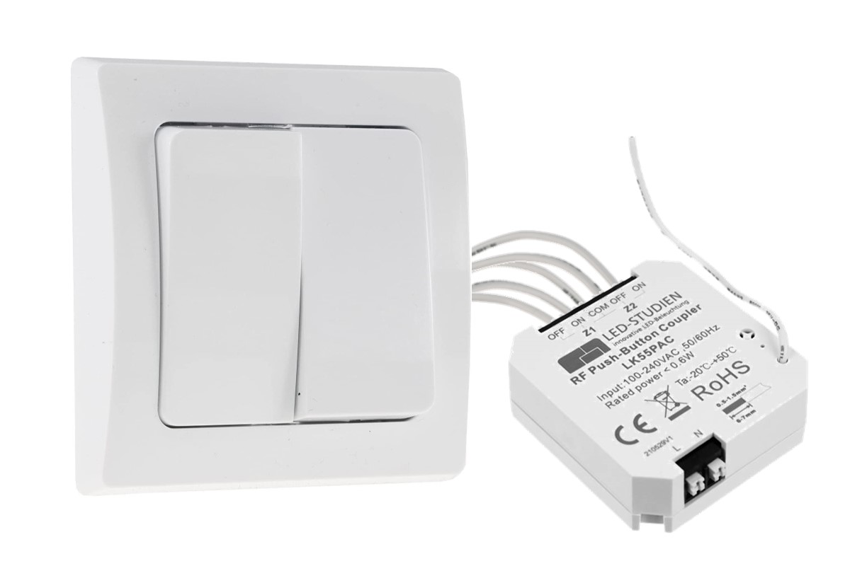 Dimmer radio installation module for all light switches