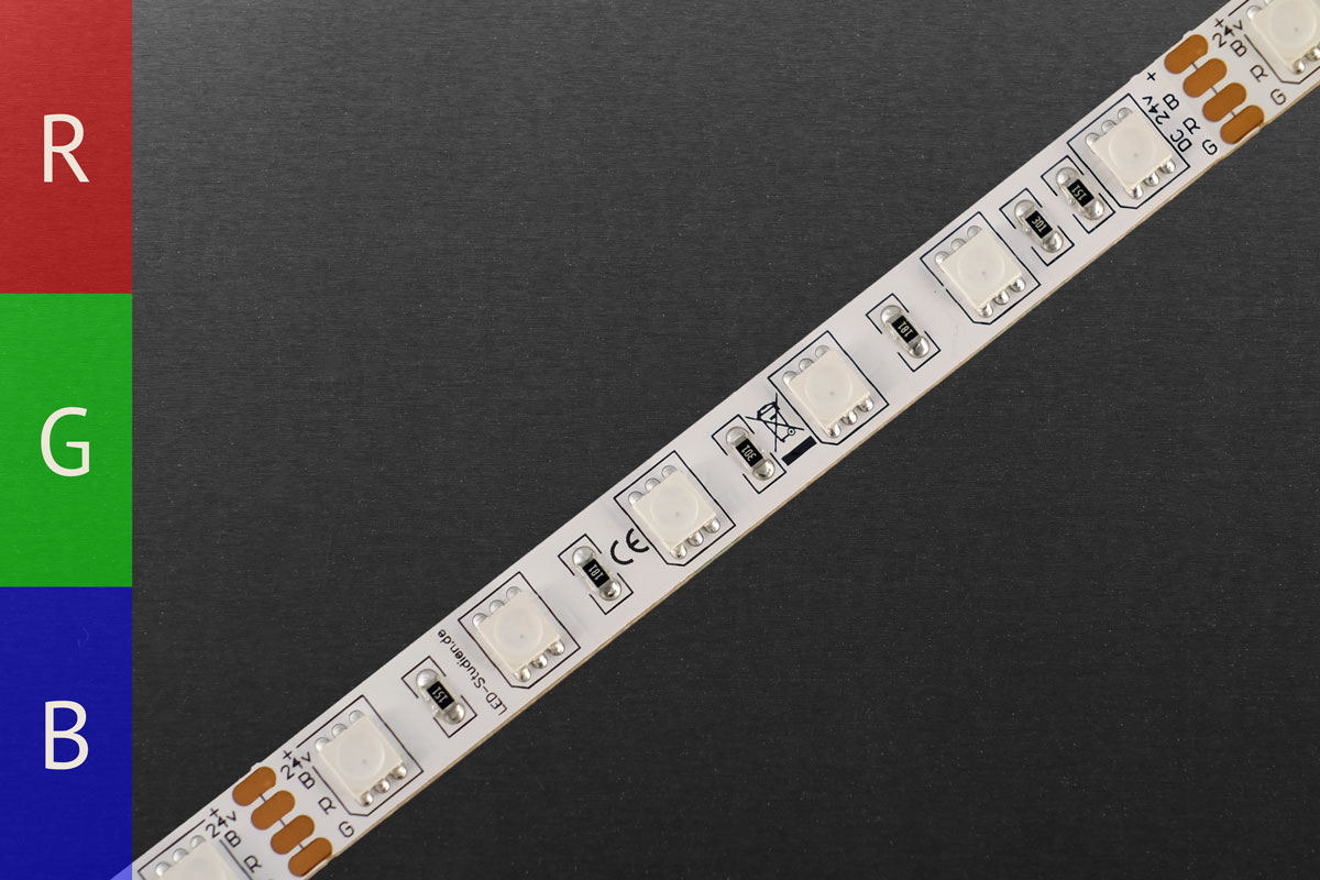 LED strip RGB 3in1 Standard: 60 LEDs/m - 24V - IP20 5m roll
