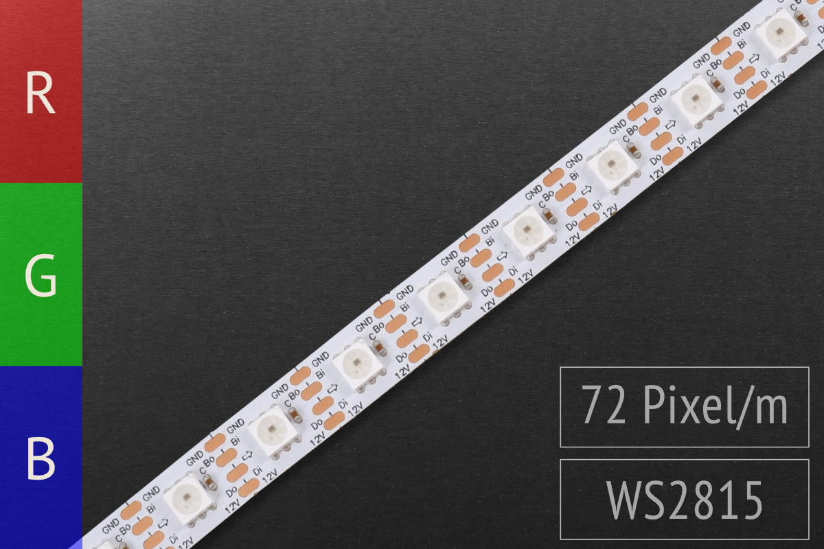 LED-BAND DIGITAL WS2815 - 72 RGB-LEDS/M - IP20 - 12V