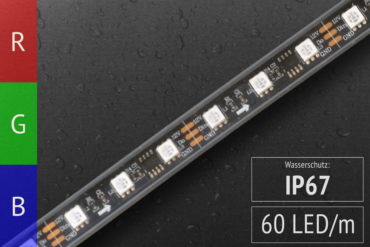LED-Band digital WS2811 - 60 RGB-LEDs/m - IP20 - 12V