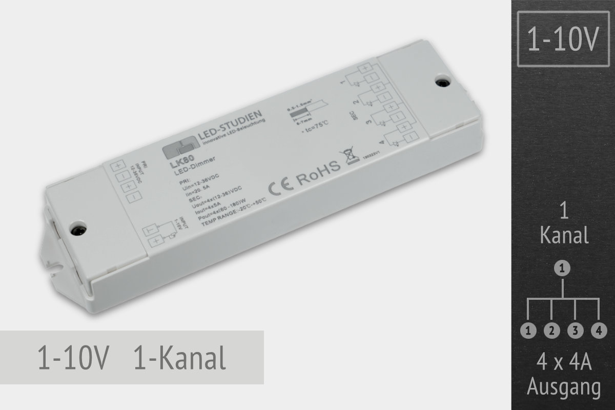 1-10V LED dimmer 1-channel | 4x4A 1-10V LED dimmer 1-channel | 4x4A