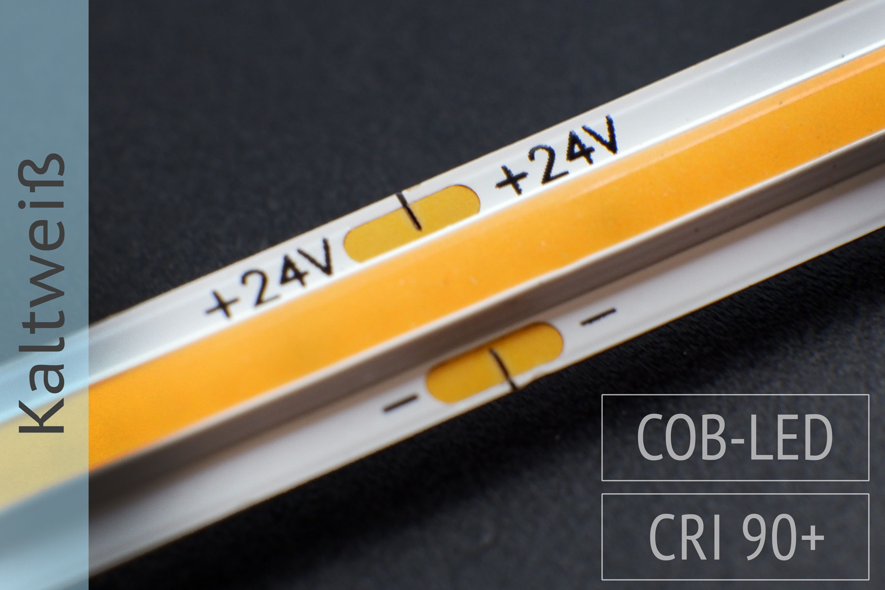 Neuheit: COB LED-Streifen - keine LEDs sichtbar - 1.400 lm/m - 6.000K kaltweiß - IP20 5m-Rolle
