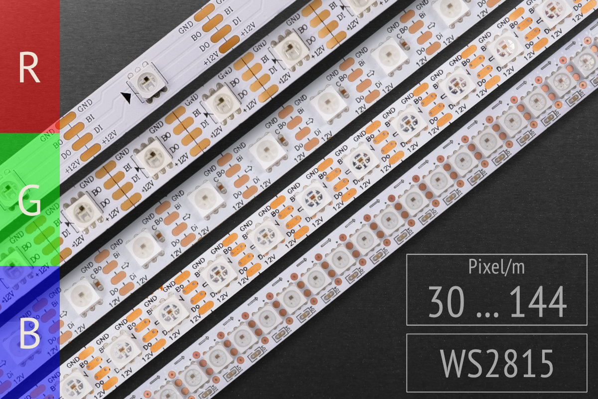 LED tape digital WS2815 - RGB-Pixel - IP20 - 12V