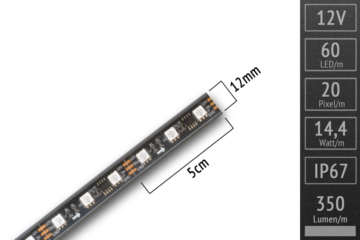 LED-Streifen lk41ws-ip67-rgb-60leds_detail