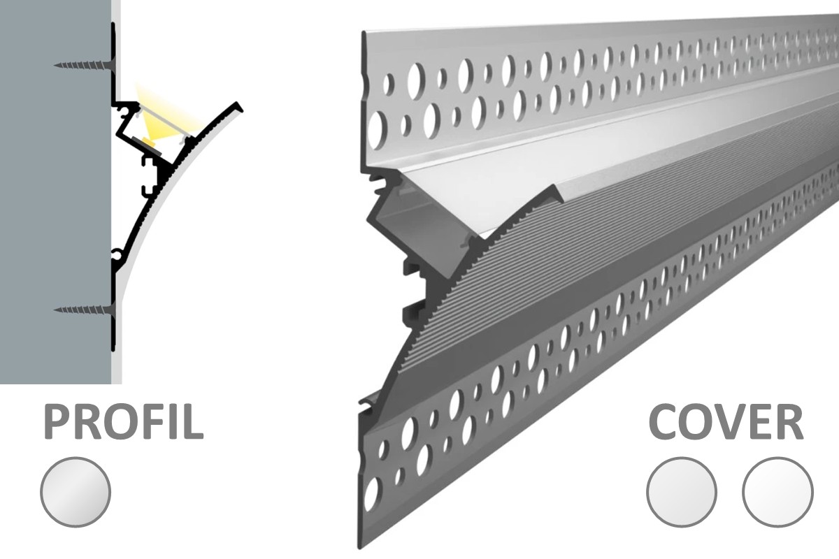 2m LED-Voutenrofil R15 für indirekte Beleuchtung (auf Anfrage)