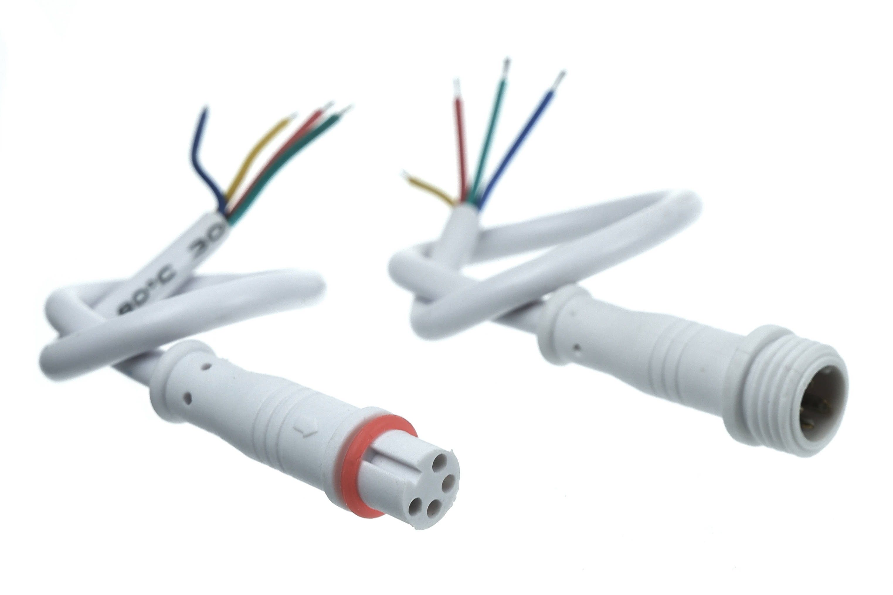 4-poligersteckverbinderwasserfest Waterprotected cable set: 4-pin