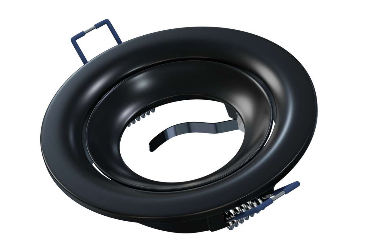 Recessed housing MR16 die-cast aluminium, matt black, round Recessed housing MR16 die-cast aluminium, matt black, round