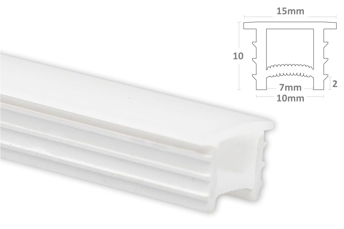 Silicone insert cover 10x10mm - White opal - 10cm sample Color: white Silicone insert cover 10x10mm - White opal - 10cm sample Color: white