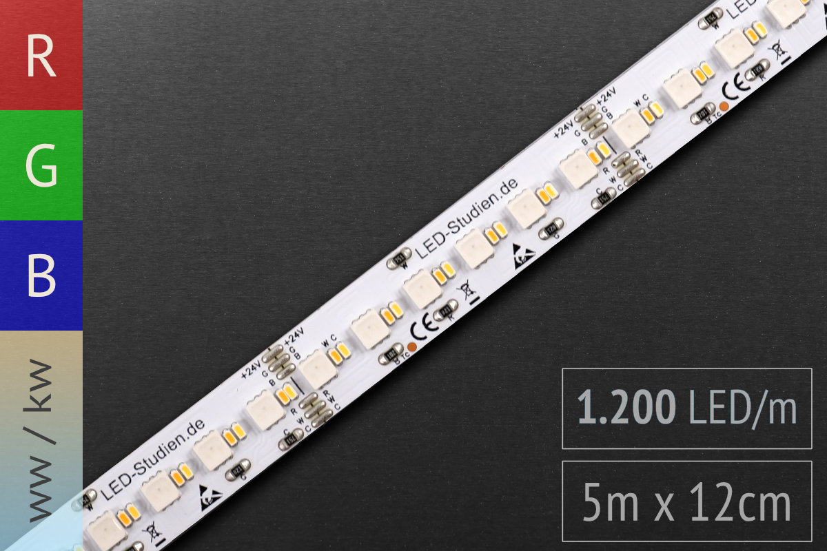 RGB+CCT LED-Band - Farbeffekte + Tunable White - 3 x 120 LED/m - CRI>95
