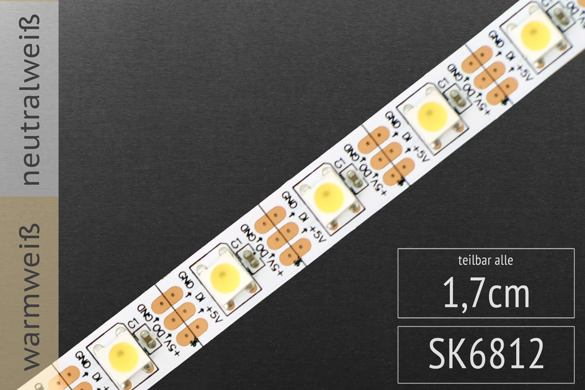 LED-Band digital SK6812 IC - Weiße LEDs - 60 Pixel/m