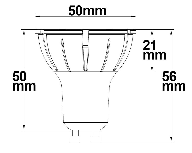 ISO36-7W-CRI95_Abmessungen LED-Spot ISO36-7W-CRI95_Abmessungen