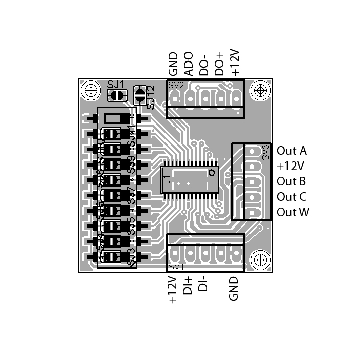 DMX Breakout-Board inkl. 3 LED, MY9942