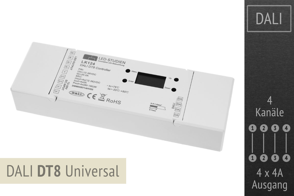 DALI-LED-Controller DT8 Universal | DALI-Master Funktion | 4x4A DALI-LED-Controller DT8 Universal | DALI-Master Funktion | 4x4A
