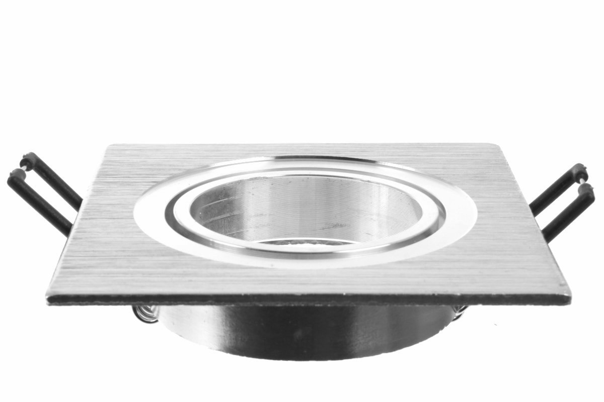 Recessed housing MR16 brushed aluminium, square