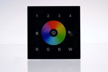 RGBW Touch-Wandsteuerung - 4 Zone - schwarz