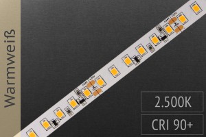 LED-Streifen 2835 WW 2700K - 120LEDs/m - CRI>90 - 24V
