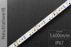 LED-Streifen 2835 - NW 4000K - 4.000lm/m - 24V - IP67