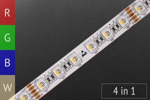 LED-Streifen RGBWW - 4in1-LEDs - 72 LED/m - 24V