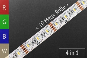 LED-Streifen RGBWW - 4in1-LEDs - 72 LED/m - 12V - 10m