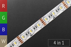 LED-Streifen RGBWW - 4in1-LEDs - 72 LED/m - 12V