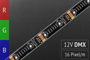 LED-Pixel Streifen, direkt DMX-steuerbar, 16 Pixel/m, 12V