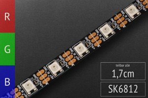 LED-Flexband digital SK6812 (wie WS2812) - 4m - 60 Pixel/m - schwarz
