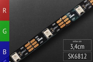 LED-Flexband digital SK6812 (wie WS2812) - 5m - 30 Pixel/m - schwarz