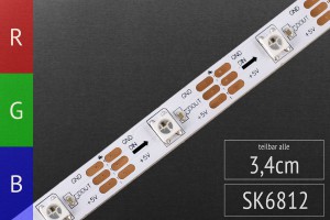 LED-Flexband digital SK6812 (wie WS2812) - 5m - 30 Pixel/m