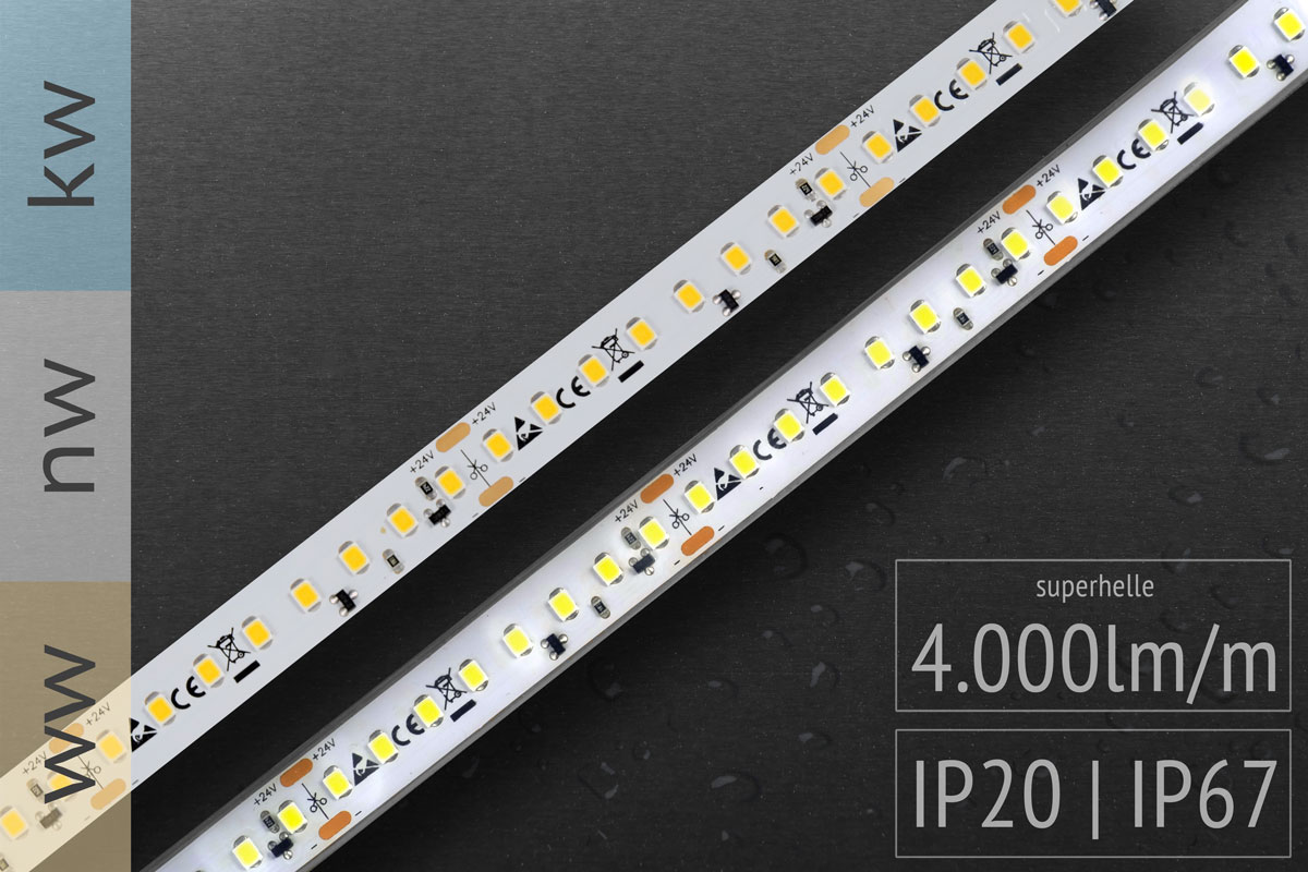 Super hell 2835 LED-strip Streifen Licht 120leds/m Wasserdicht Warmes weiß 230V