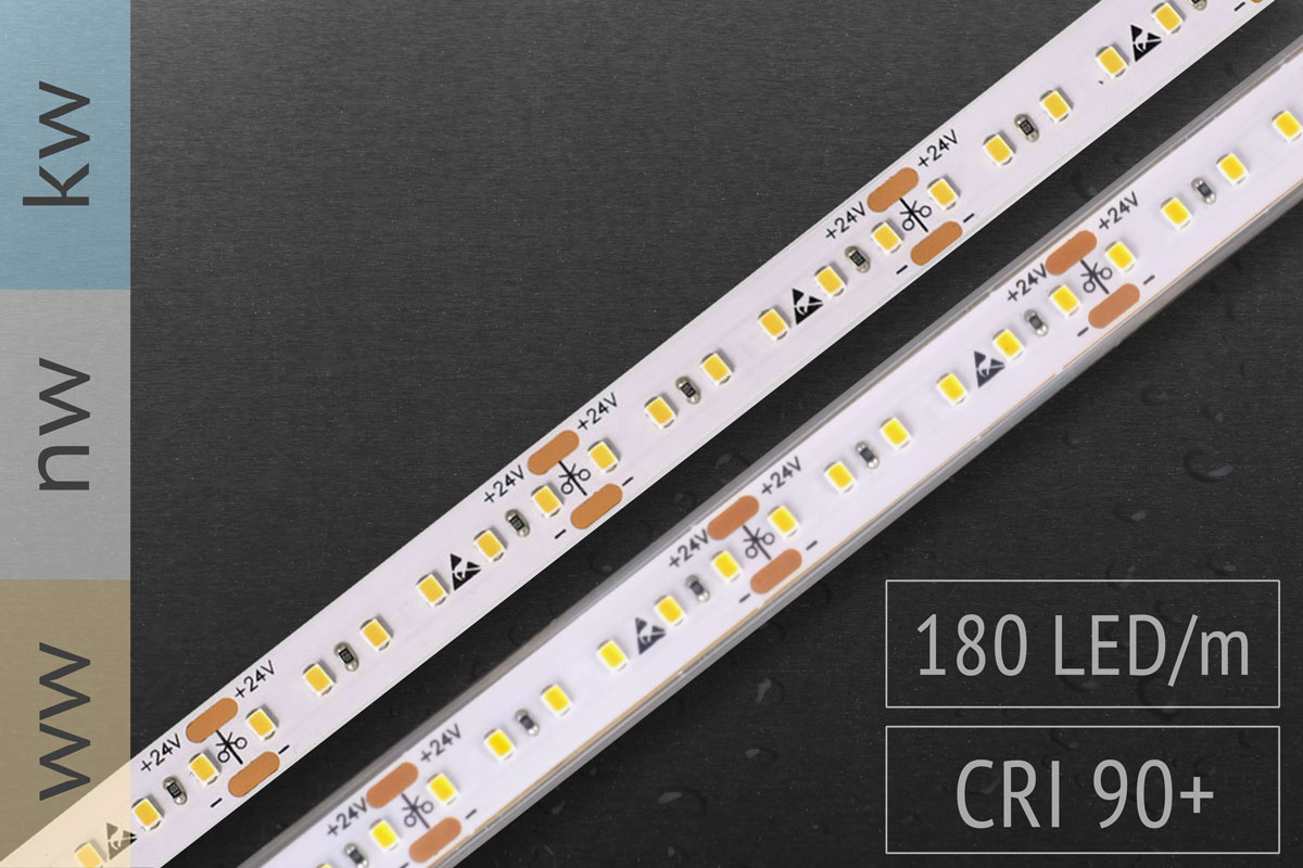 Hochdichter LED-Streifen 2016 - 180 LED/m - teilbar alle 3,3cm - 1.200 lm/m