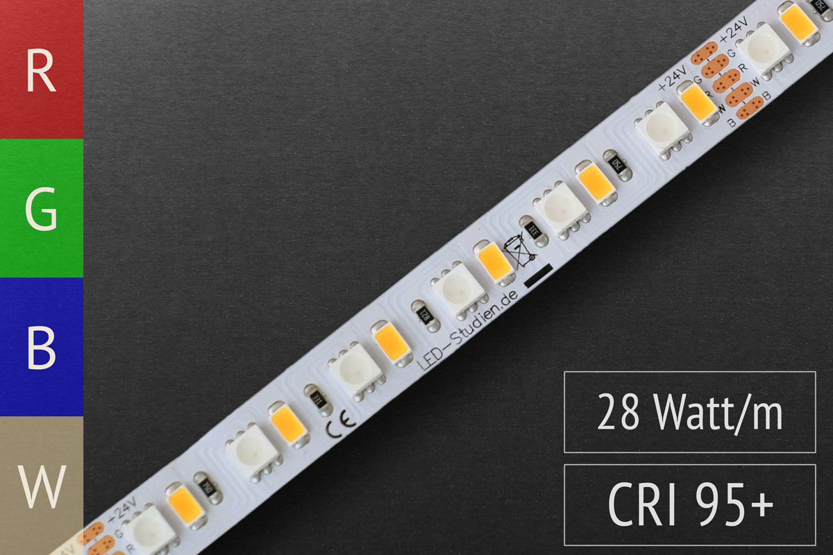 RGB+WW für Raumbeleuchtung: Helles Weiß - 120 LEDs/m - 24V - 5m