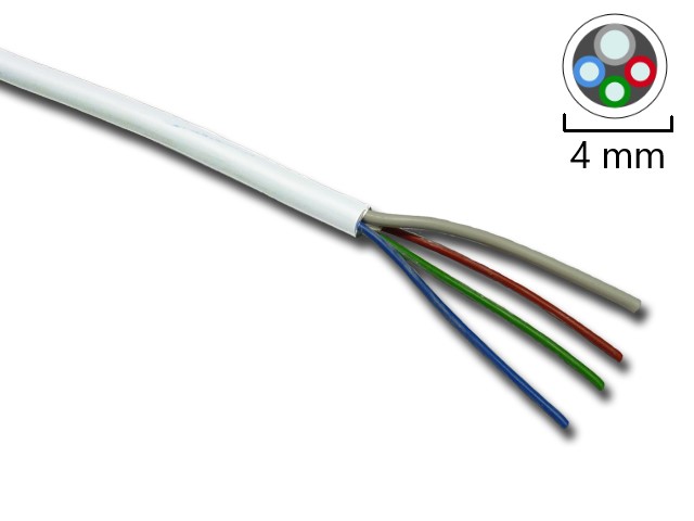 RGB-Kabel 3x0,15mm², 1x0,4mm² - weiß