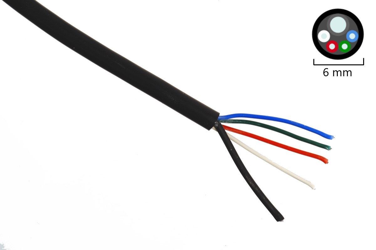 RGBW-Kabel 4x0,25mm² + 1x0,8mm² - schwarz